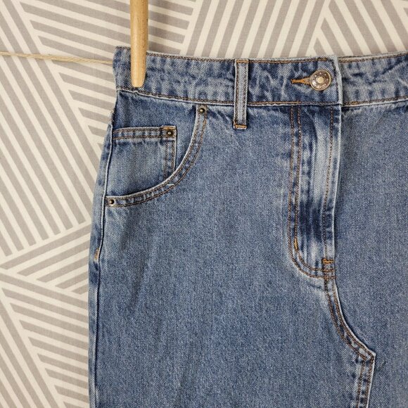 Lioness Barbie Split Maxi Denim Skirt Size XS 28" Waist High Front Slit Jean - Picture 2 of 5